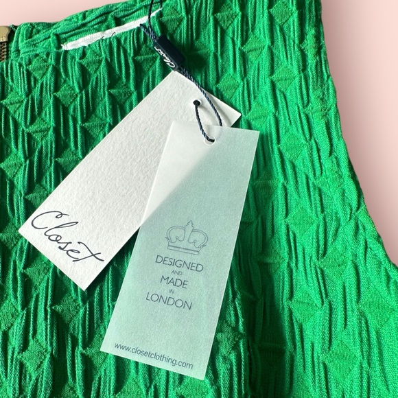 NWT Women’s Closet Designed And Made In London Green Fit And Flare Tank Dress - Picture 11 of 14